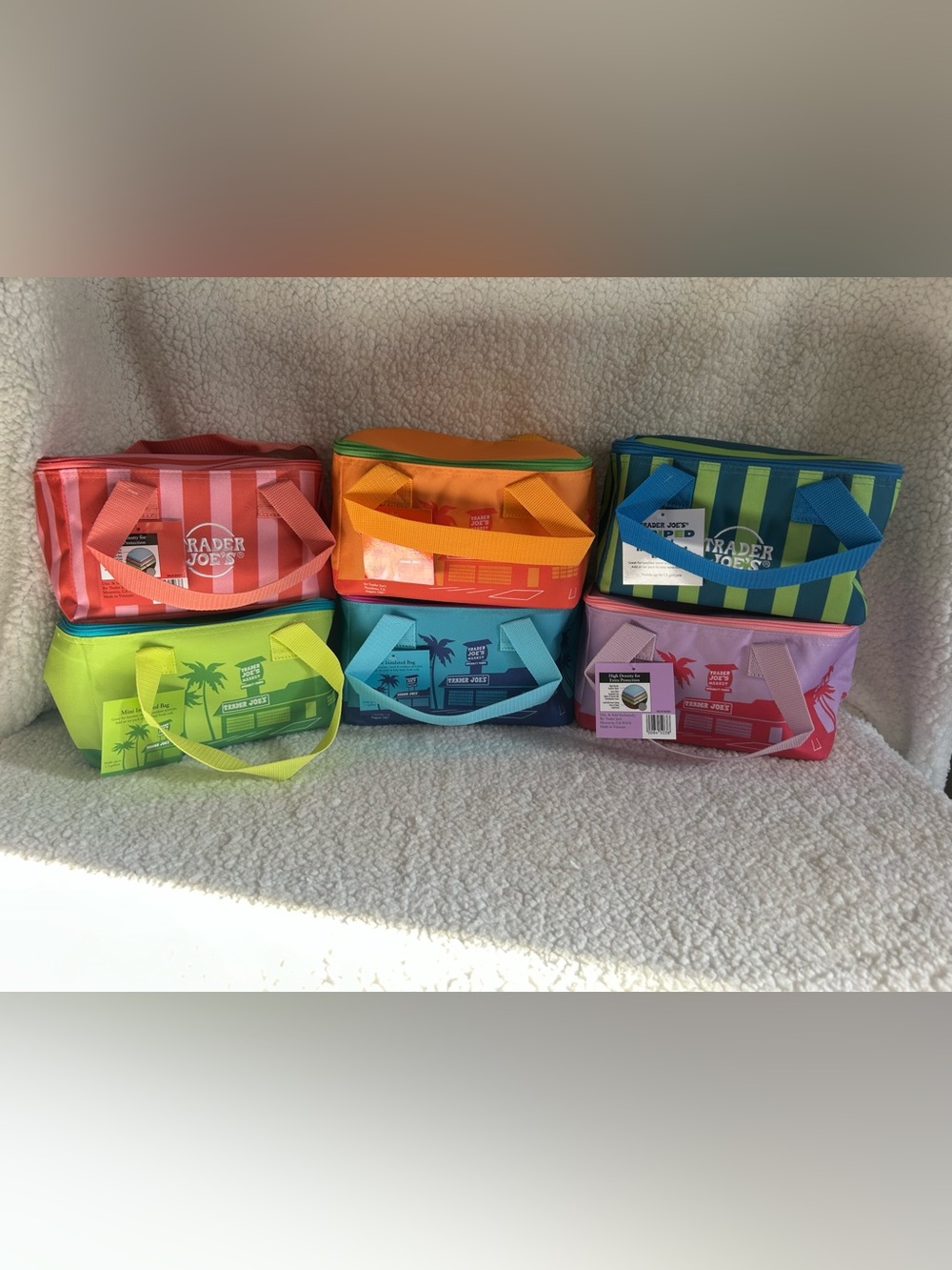 Trader Joe's Summer collection Insulated Cooler Bag - Multi Color
Set of 6